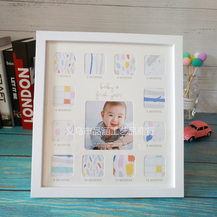 12 Month Baby Photo frame 12 Months "MY FIRST YEAR" Photo Frame Baby Boy Girl My 1 One Year Baby Memory Souvenirs