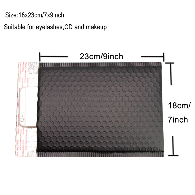 10PCS Schwarz Metallic Gepolsterte Mailer Porto Mailer Kleidung Schuhe Beutel Folie Blase Umschläge: Matte-18x23cm