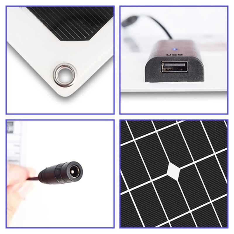 Car Solar Panel 18V20W Rural Solar Street Light Charging 12V Battery for Phone Car RV Hiking Camping