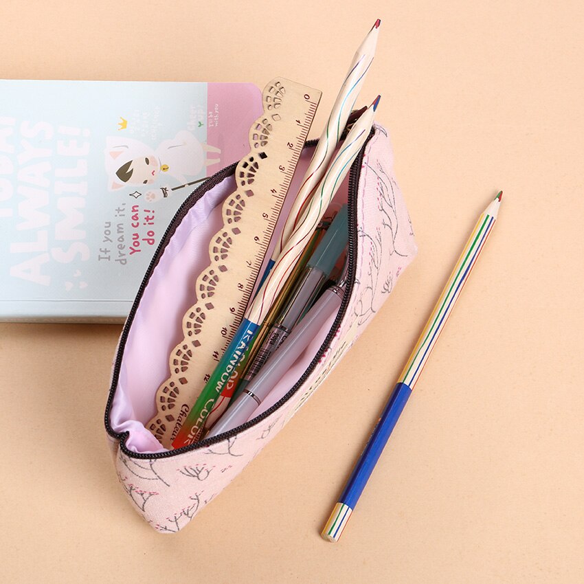 1Pc Kleine Bloemen Etui Canvas Opslag Pouch Pen Tas Kleine Verse Canvas Rits Potlood Box Office levert