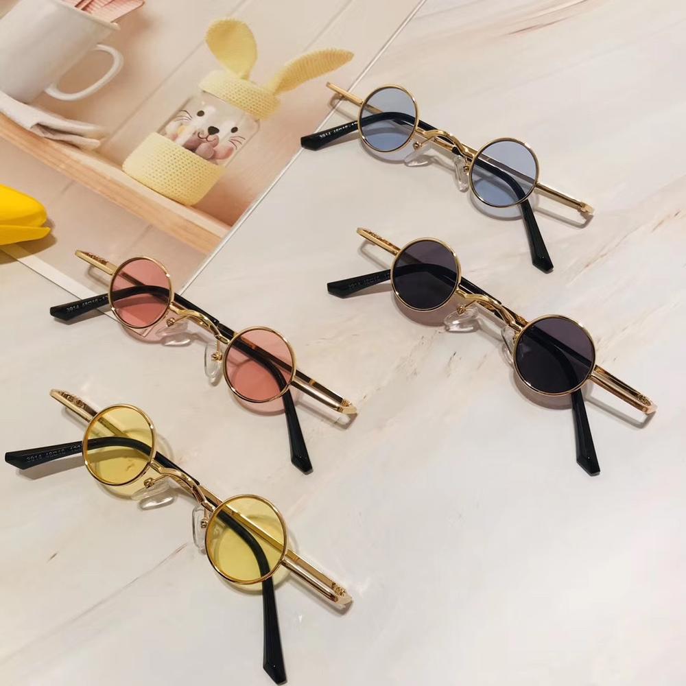 Children Small Sized Frame Sunglasses Girls Round Glasses Frame Metal Punk Eyeglasses Kids Sun Glasses Boy Outdoor Eyewear