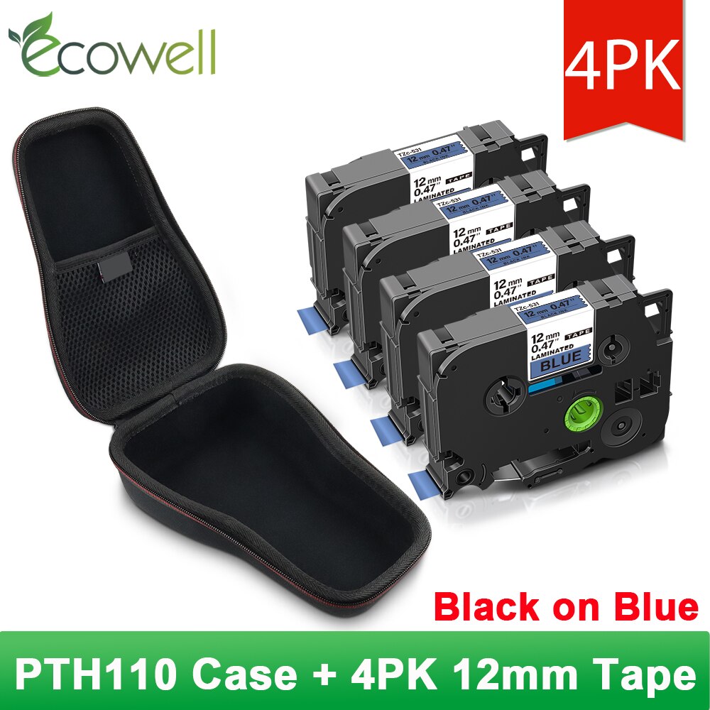 Ecowell wodoodporna torba ochronna dla Brother 231 PTH110 PT-H110 drukarka do etykiet EVA twardy futerał Protable Travel pojemnik turystyczny: Case - 4PK 531