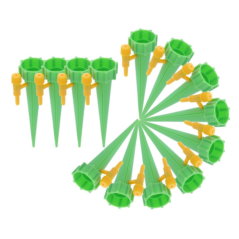 6/12/18 PCS Auto Drip Irrigation Watering System Dripper Spike Kits Garden Household Plant Flower Automatic Waterer Tools: 18PCS Green