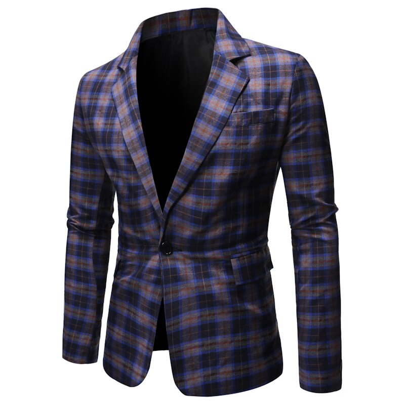 Men's Slim Fit Blazer Jacket Casual One Button Suit Coat Plus size Business Slim Fit Jackets: Red / S