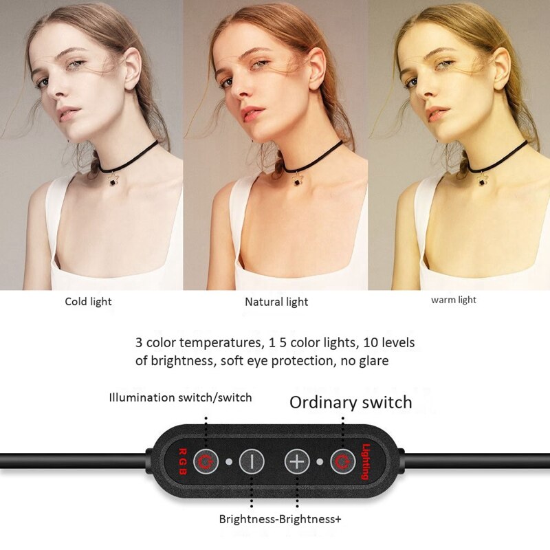 -LED Ring Licht Mit Stativ Bunte Telefon Stativ Füllen Licht Für praktisch Video Foto Selfie Stock Ringlight Mit stehen