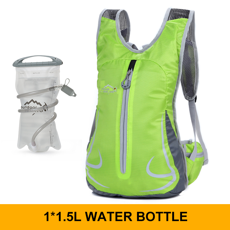 Travel backpack, ultra light ski rucksack, waterproof sports rucksack, suitable for cycling, hiking, hiking, camping, school run: green 1.5L