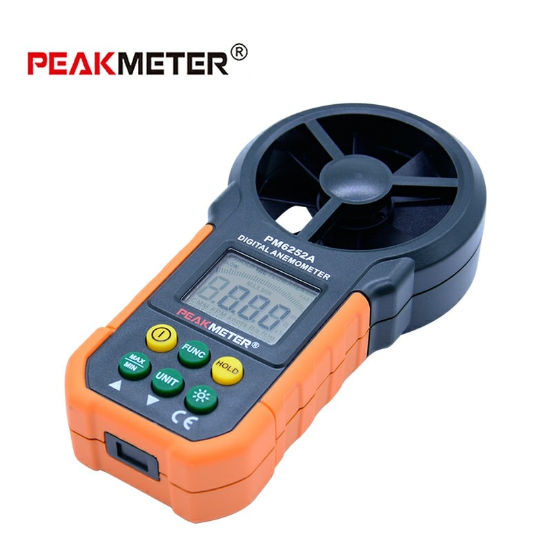 PEAKMETER PM6252A Digital Anemometer Handheld LCD Electronic Wind Speed Air Volume Measuring Meter With Backlight