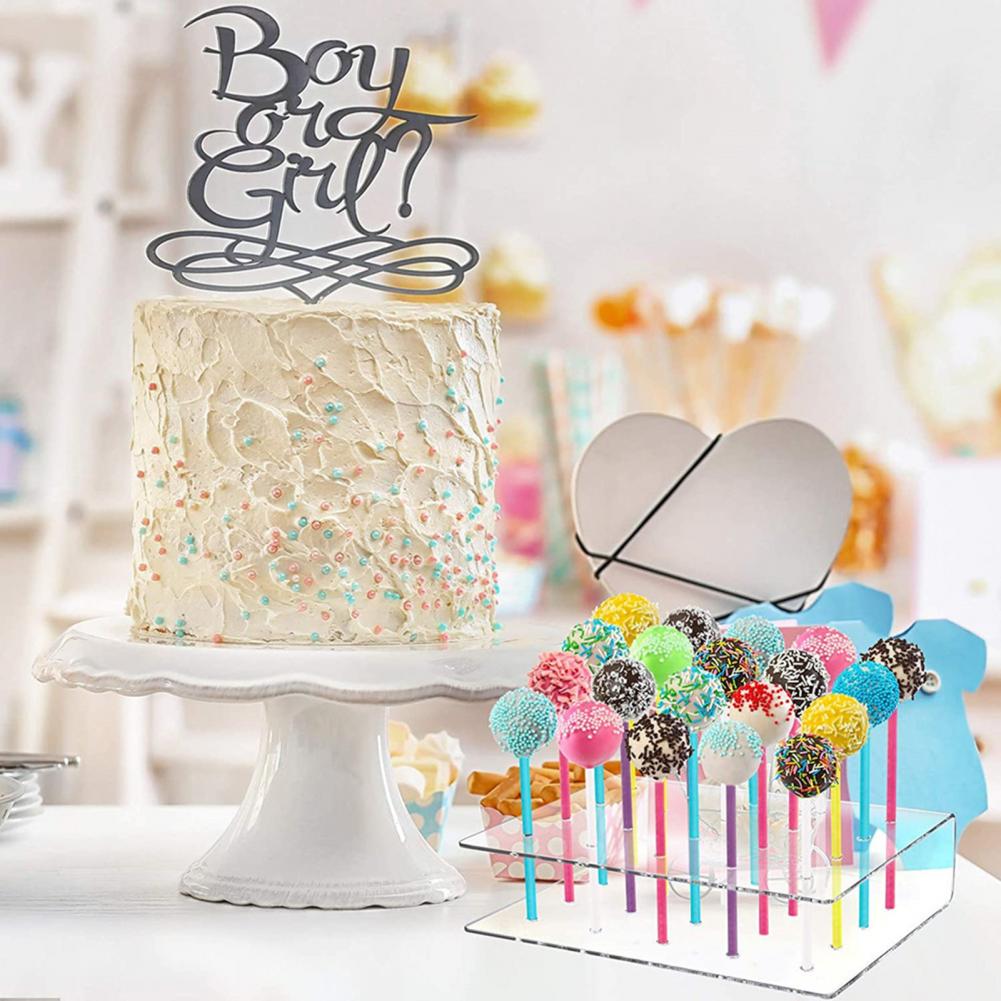 2 Stks/set Acryl Lolly Holder Display Stand Double Layer 20 Gaten Cake Pop Stand Rack Wedding Party Candy Dessert Stok houder