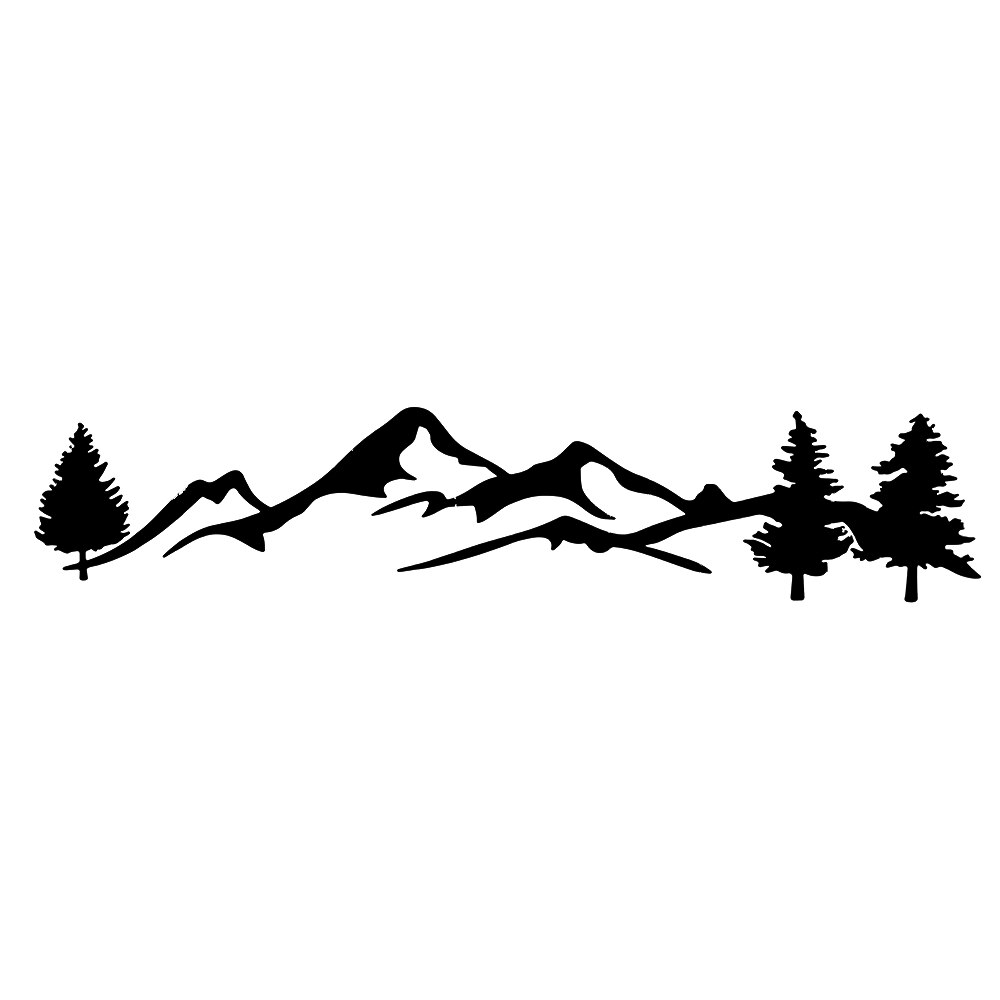 100cm Schwarz/Weiß Baum Berg Auto Decor PET Wald Aufkleber Auto Aufkleber Für SUV RV Camper Offroad Auto styling