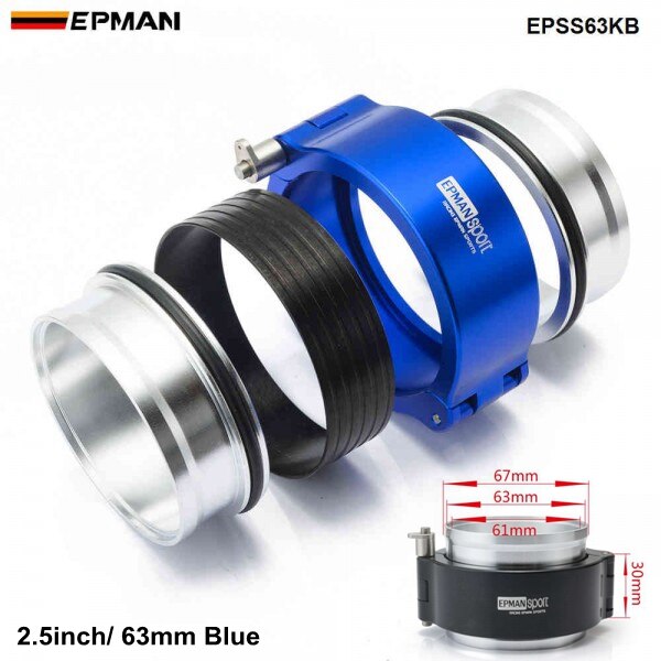 EPMAN Exhaust Quick Release HD V-band Clamp Clamp For Honda VF700 Interceptor Exhaust Pipes EPSS51KB EPSS63KB EPSS76KB-AF: 2.5inch 63mm Blue