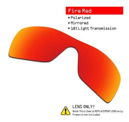 SmartVLT Polarized Replacement Lenses for Oakley Batwolf Sunglasses - Multiple Options: Fire Red-ShieldCoat