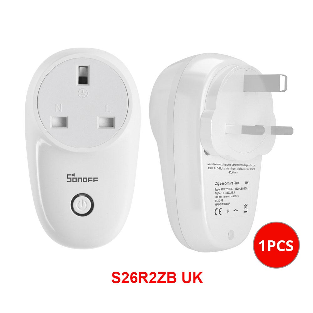 SONOFF S26 R2 ZigBee Smart Plug UK/DE/FR 16A Hub Support Smart Scene Voice Control Time Planned via eWeLink Alexa Google Home
