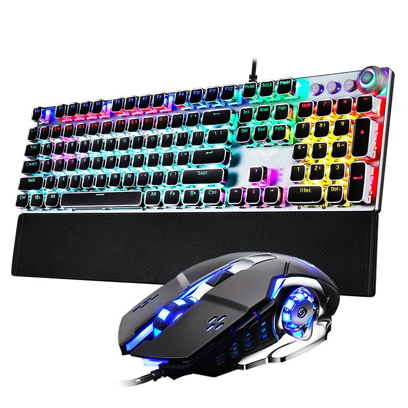 Tarantula Real Machinery Keyboard and Mouse Set Game Eat Chicken Wrangler Wired Keyboard Mouse Headset E-Sports Three-piece Set