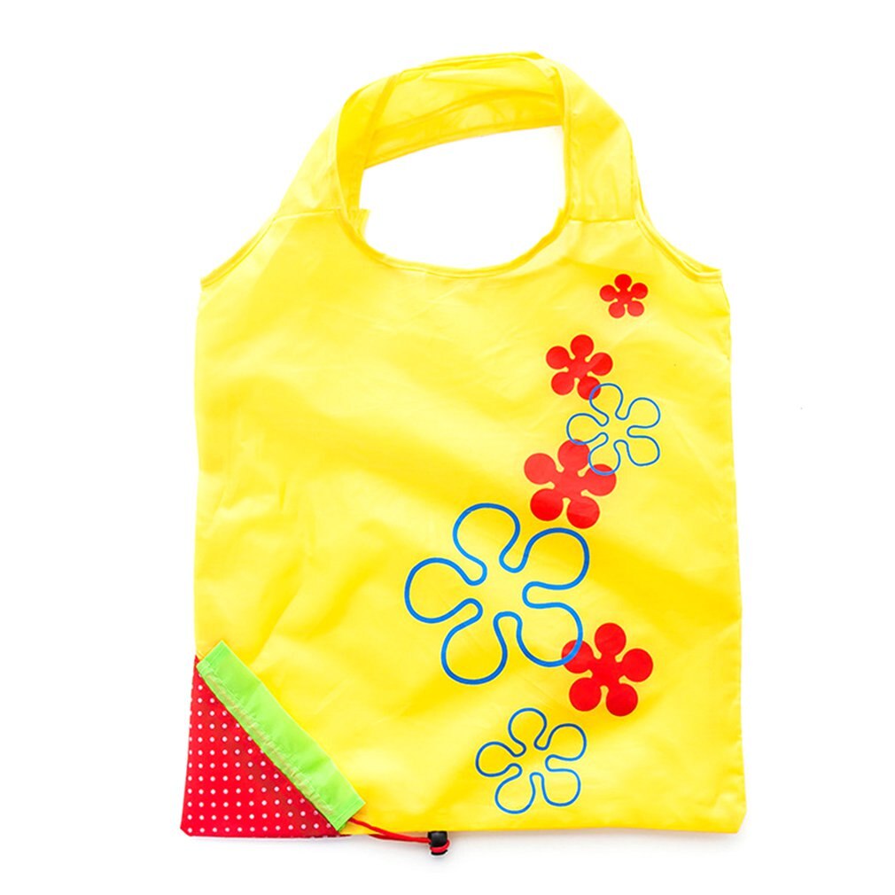 Nette Erdbeere Faltbare Polyester Einkaufstasche Umwelt Umweltfreundliche wiederverwendbar Tragbare Griff Tasche für Lebensmittel: Burgunder