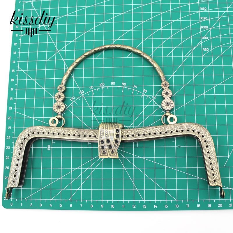 KISSDIY-Marco de Metal Vintage para bolso, accesorio para bolso con asa de cierre, Bronce Antiguo, plata, dorado, beso, 20,5 cm, 3 unids/lote