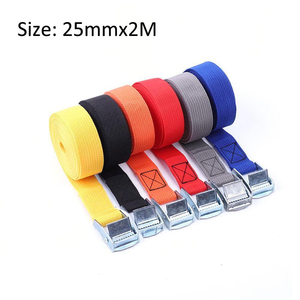 CAZS – sangle d&#39;arrimage de voiture 2M, sac de bagages à cliquet, ceinture d&#39;arrimage à boucle métallique, accessoires de voiture