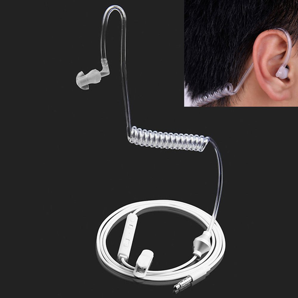 Fbi Stil cooles in-Ohr-Headset Strahlens chutz Kopfhörer Monitor Ohrhörer Talkabout Mini Walkie Luftkanal Ohrhörer: Weiß