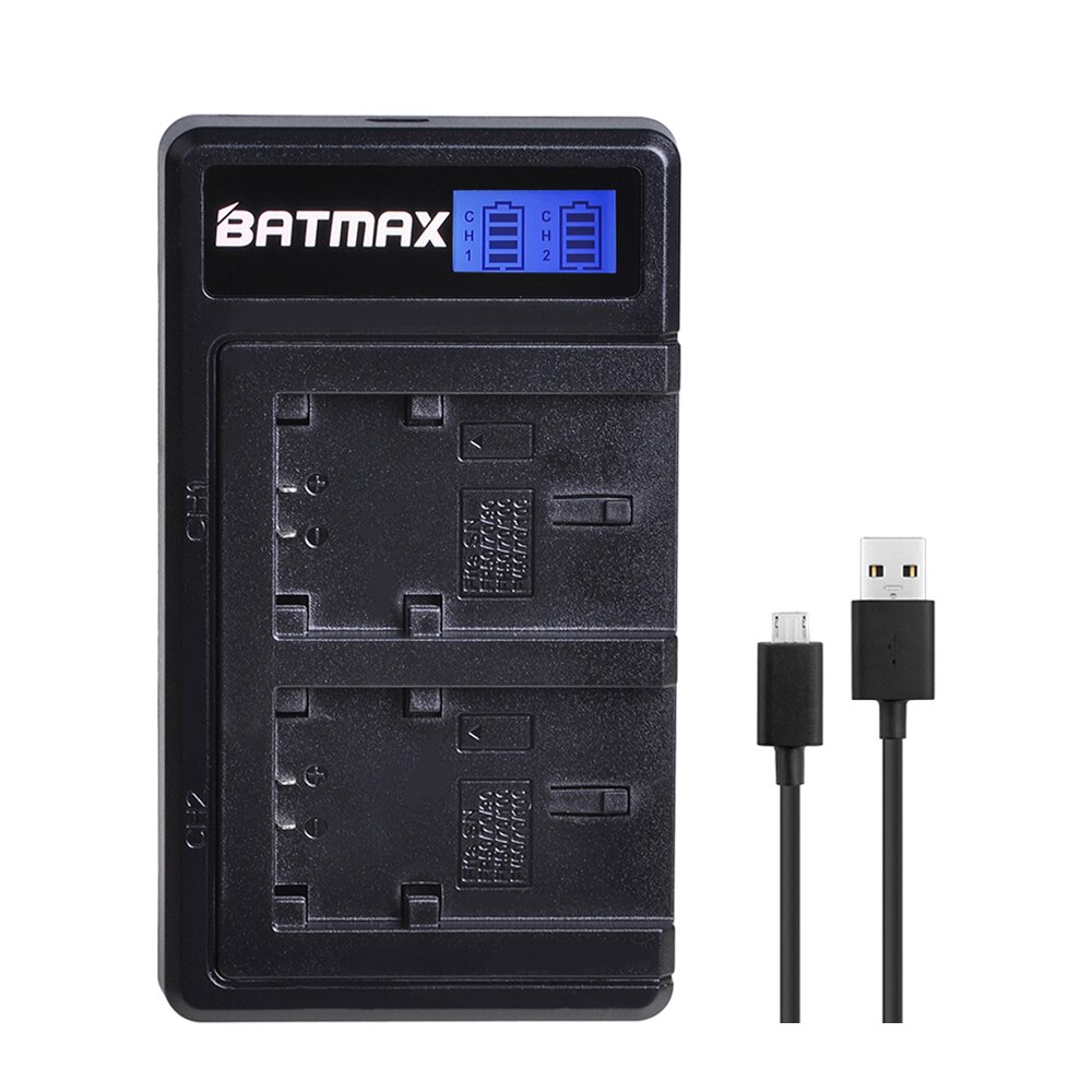 Batería con LCD y cargador Dual USB para SONY NP-FH100, 4500mAh, NP-FH70 NP FH100, FH50, FH30, DCR-SX40, SX40R, A230, A330, A290, A380, A390, 2 uds.: Charger