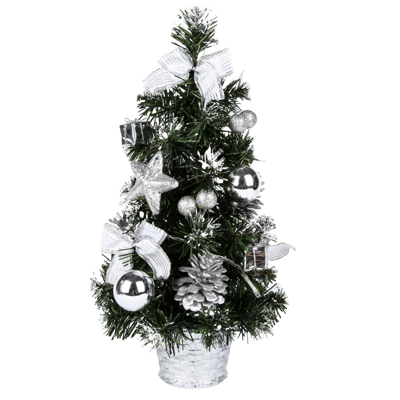 40CM Table LED Christmas Tree Nightlight Decoration Light Tree Tree Christmas Decoration Year: Silver