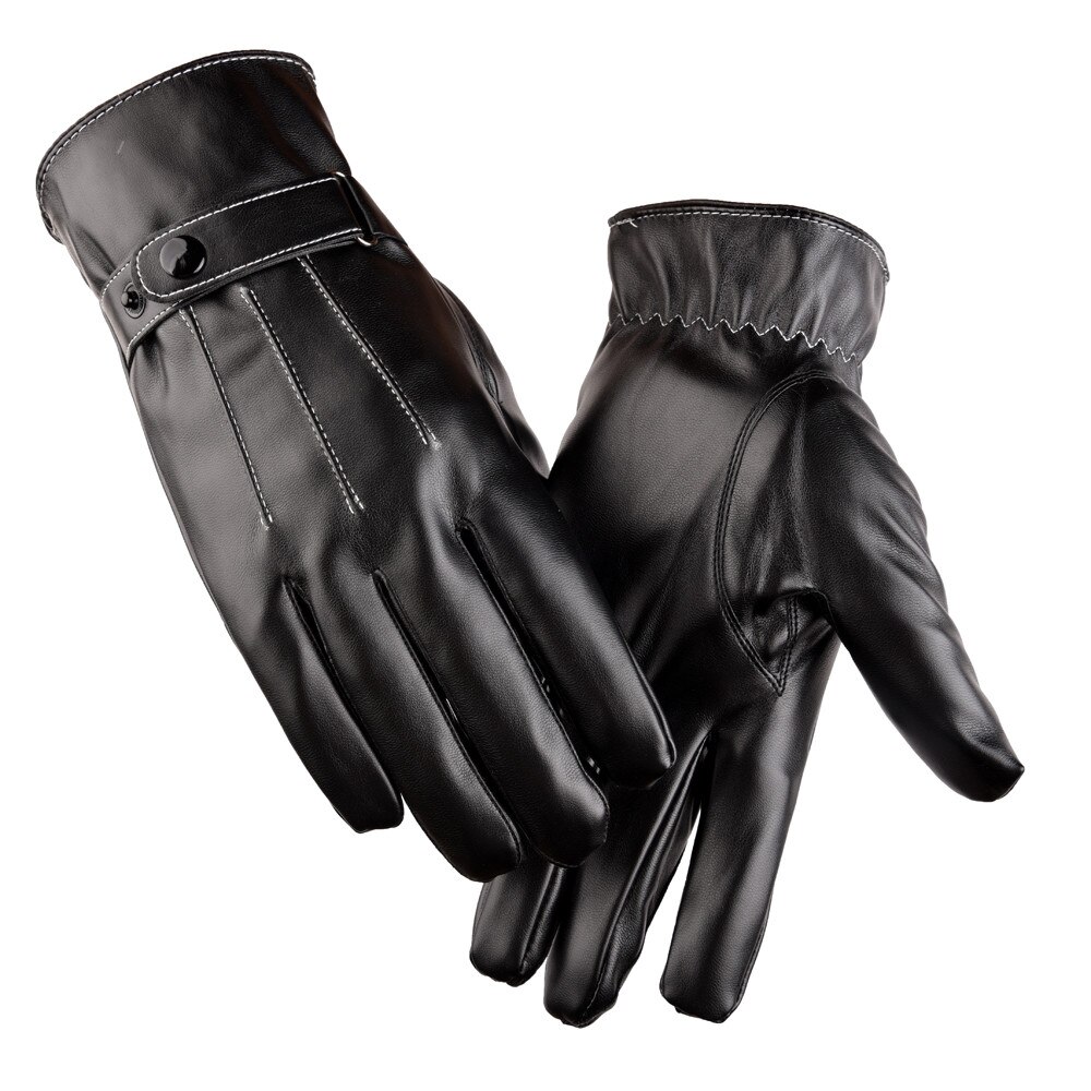 Black Leather Mittens Men Luxurious Leather Winter Super Driving Warm Gloves Protect Hands Mittens Перчатки Зимние Мужские