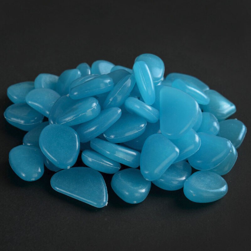 100 stuks lichtgevende kunstmatige kiezelstenen, aquariumdecoratie-accessoires: Blauw