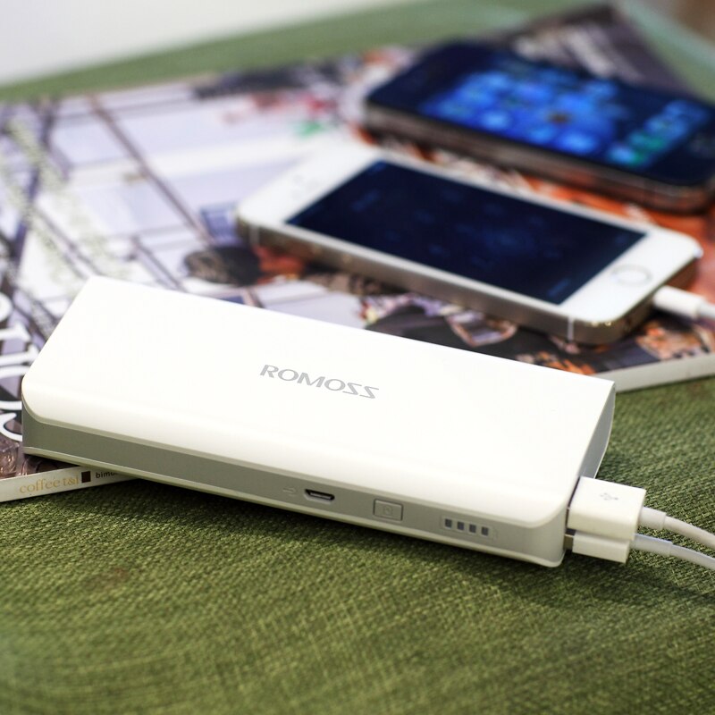 Romoss sense 4 power bank 10000 mah backup ekstern batteripakke oplad batteri bank dual usb output
