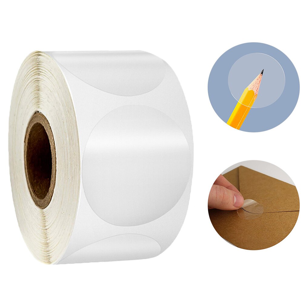 500 Stck transparent Etiketten Runde Geschäft Paket Dichtung Etiketten Aufkleber PVC Kleber Wasserdicht Aufkleber Rolle Schreibwaren Liefert