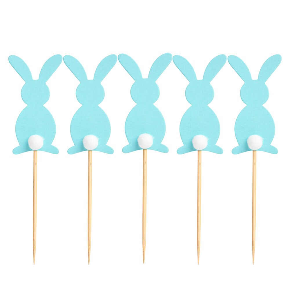 5Pcs Easter Cake Decorating Bunny Cake Insert Card Cupcake Decoration Party Insert Card Party Decoration Supplies: B