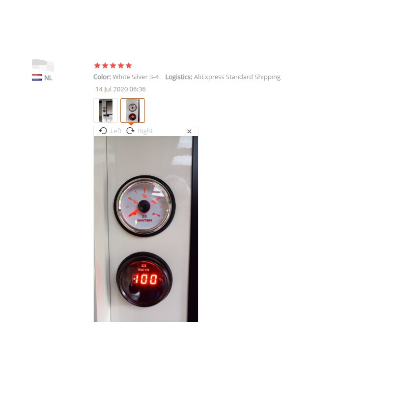 8 farger bakgrunnsbelysning båt vannstand måler indikator auto lastebil marine vanntank nivå måler rustfritt stål instrument 52 mm 9-32v