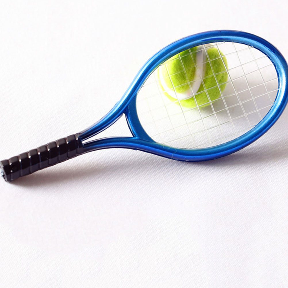 2 setzt puppenhaus-Tennis-dekoration Mini-Tennis-einstellen Mini-tennisschläger für beladen, zuhause, freundlicher