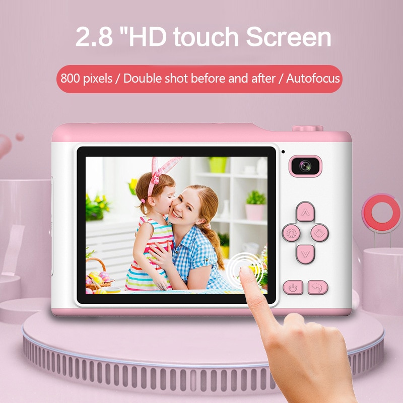 Children Mini Camera 2.8 inch Touch Screen 8MP Dual Lens Digital Camera Photo Video Camera For Kids Best Birthday