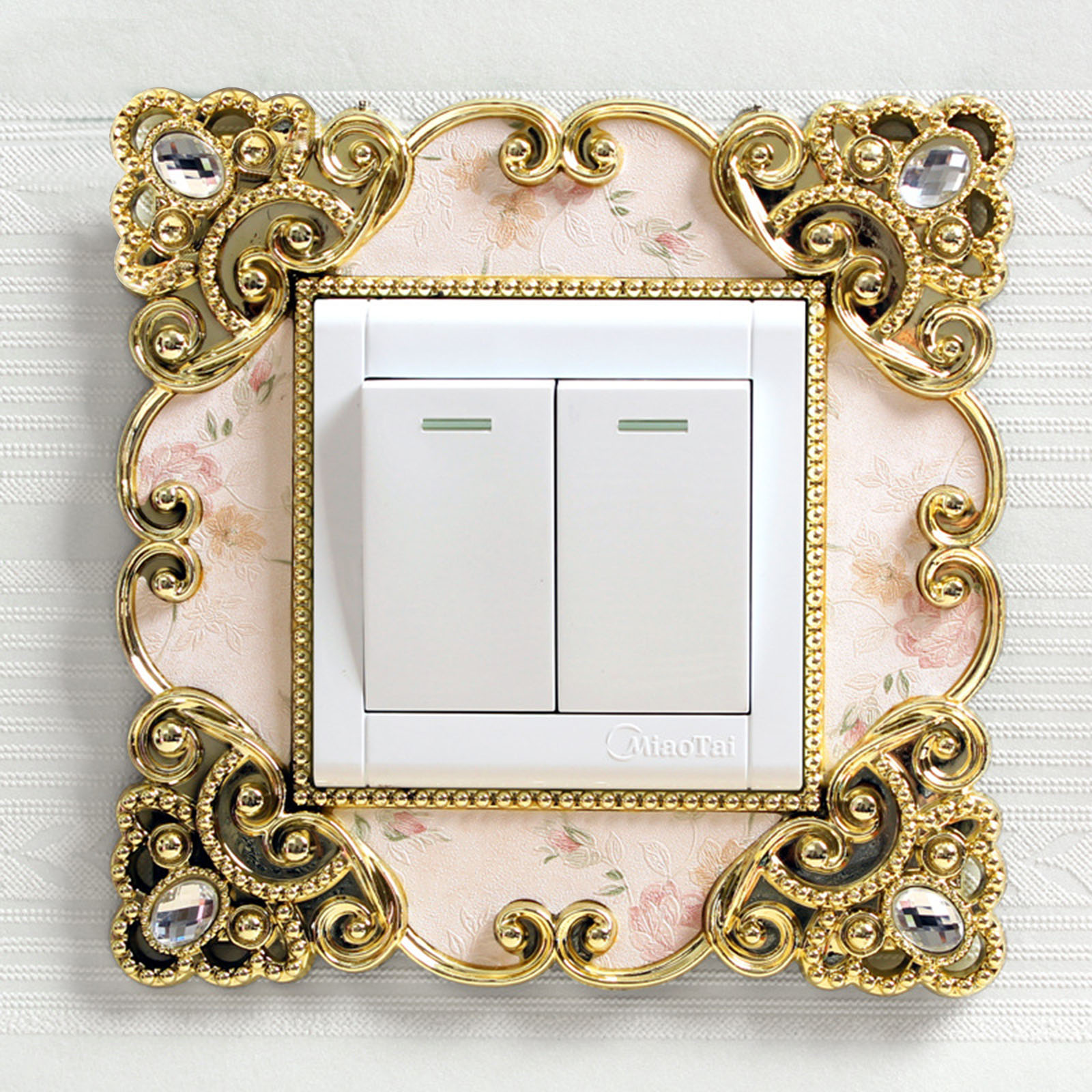 18 Stijlen Europese Stijl Draagbare Socket Decals Schakelaar Luxe Vierkante Kant Lichtschakelaar Cover Pastel Home Decor 1 Stuk: 3