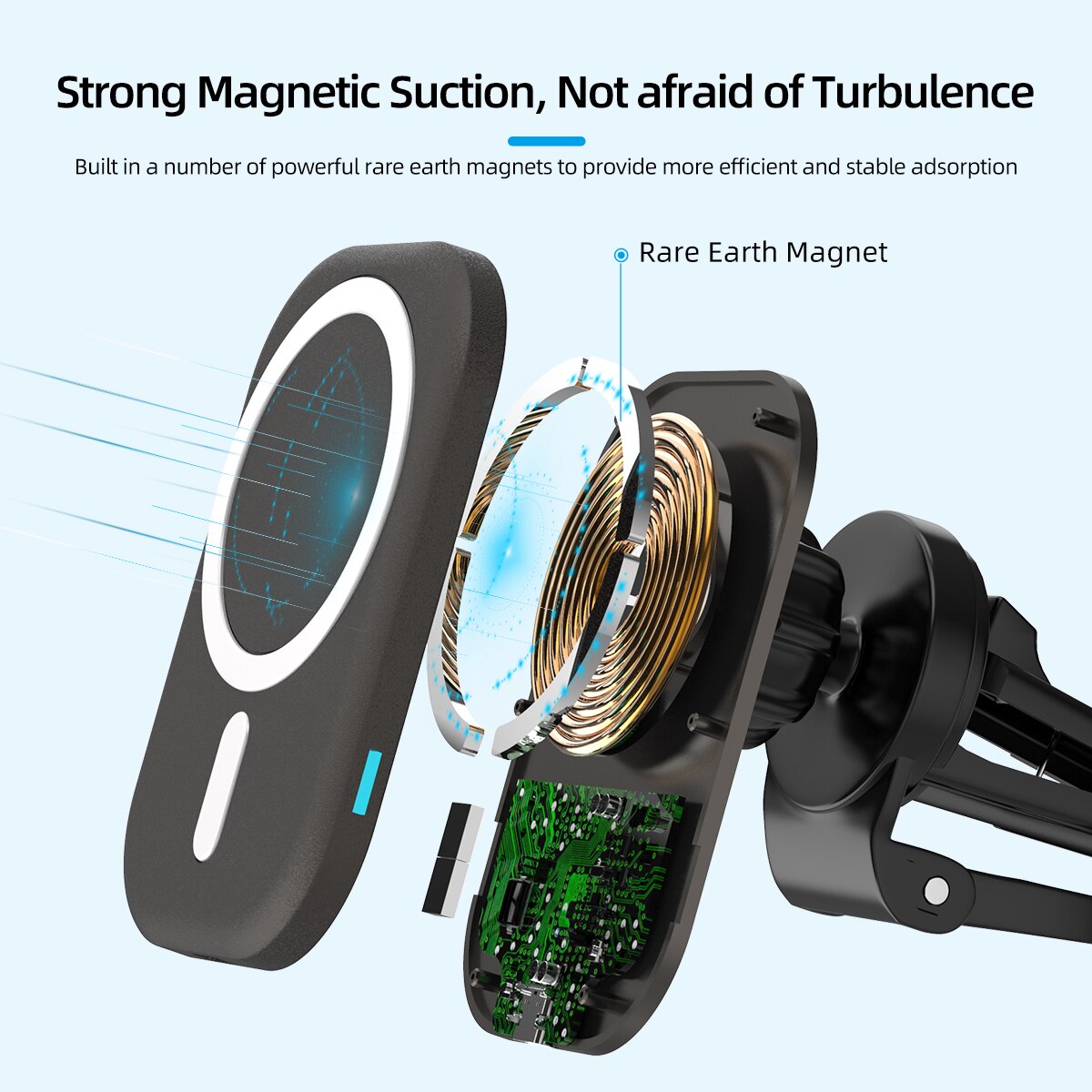 15W Magnetische Auto Draadloze Oplader Houder Voor Iphone 12 Mini Pro Max Snelle Opladen Draadloze Oplader Auto Draagbare Oplader telefoon