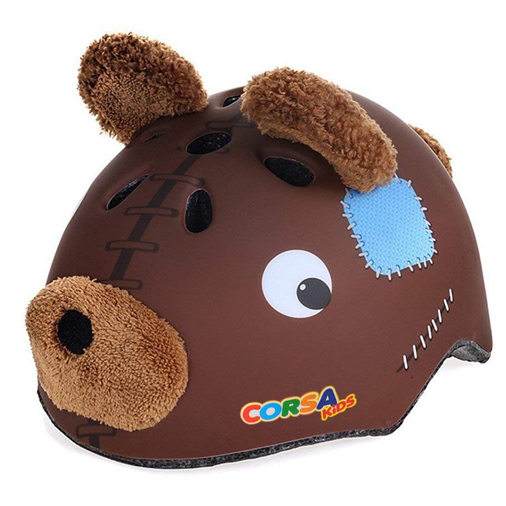 Lixada niños casco de bicicleta de dibujos animados lindo casco ciclismo para niños de la ciudad de bicicleta de carretera de pelo para niños niñas deportes al aire libre de Patinaje: Chocolate