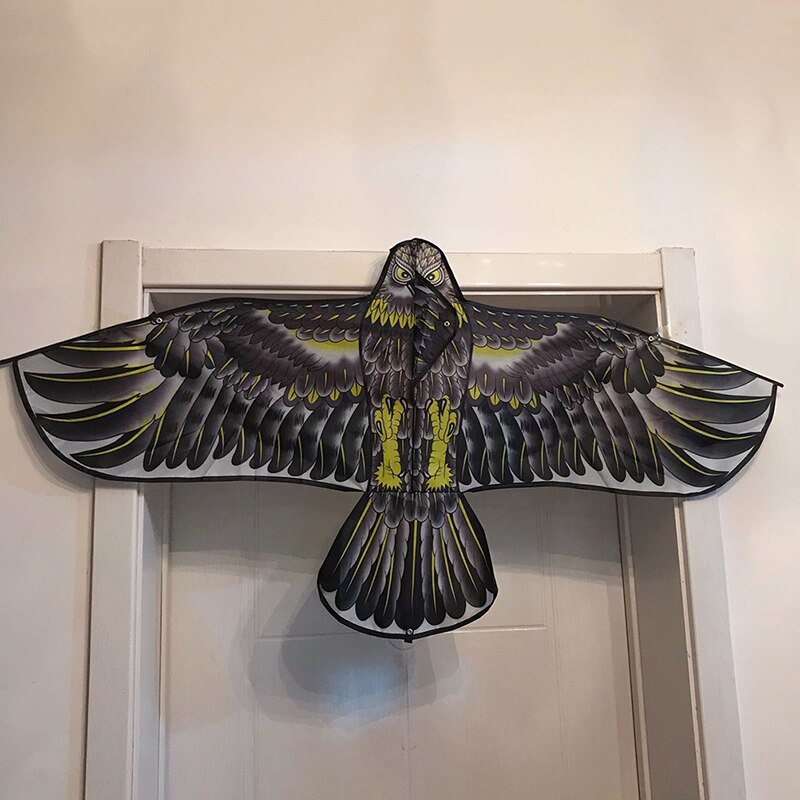 1.2M Flat Eagle Kite With 50 Meter Kite Line Flying Bird Windsock Outdoor Toys 1 Pcs: Black