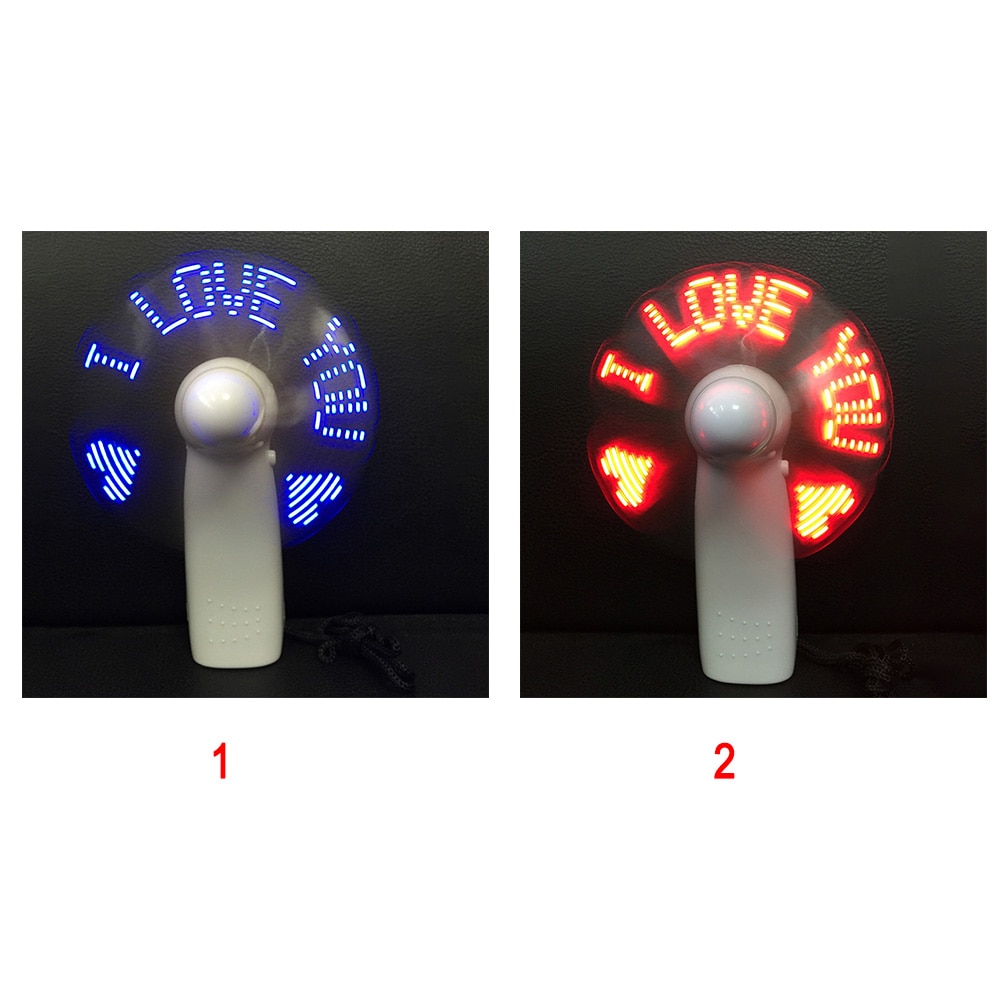 Unique Handheld LED Flash Love Pattern Mini Fan Su... – Grandado