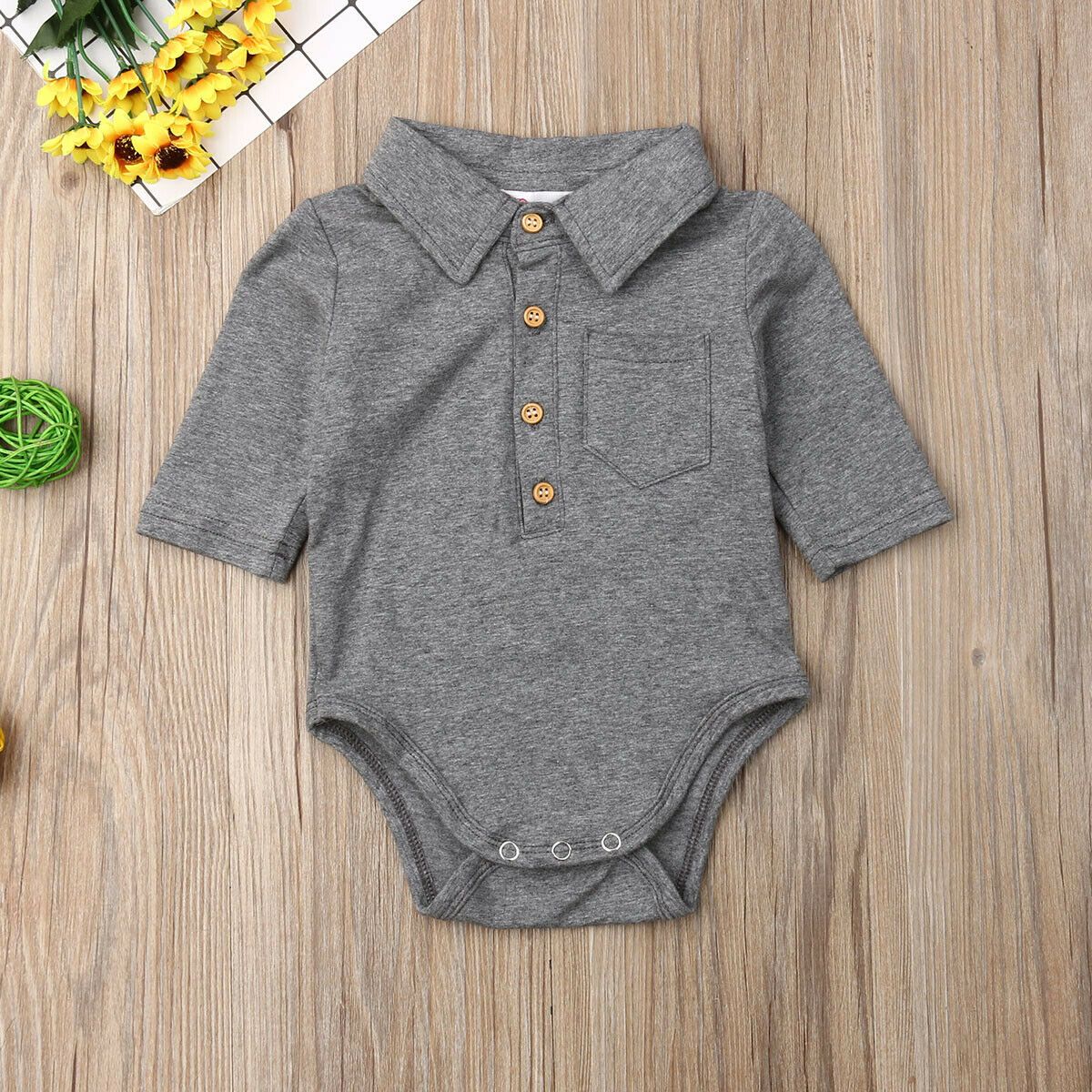 Baby Summer Clothing Infant Baby Boy Gentleman Solid Formal Bodysuit Short Sleeve Turn Down Collar Shirts Jumpsuit Set