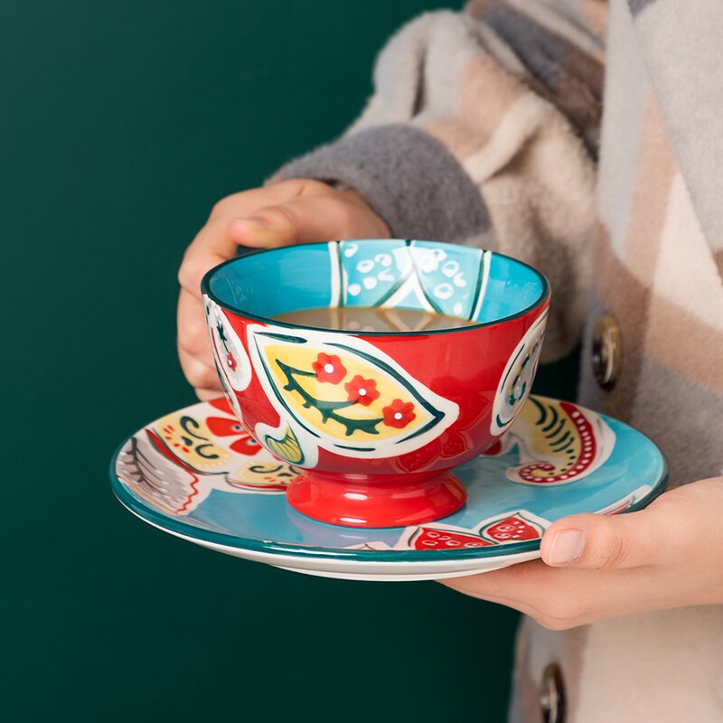 nordisk kopp luksus håndlaget keramikksett miljøvennlig redskapskopp tazas de kafe kjøkken drikkevare  db60bd