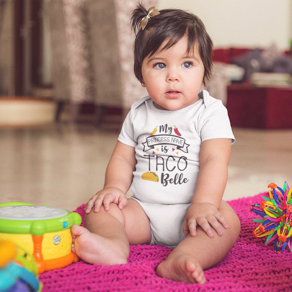 Summer Newborn Infant Baby Boy Girl Letter Taco Mexican Romper Clothes HOOLER