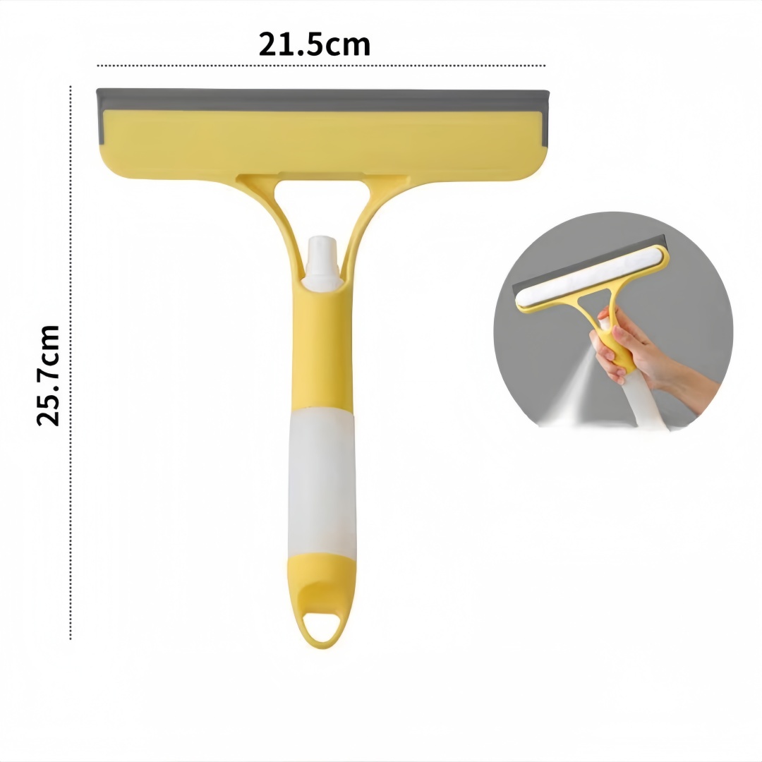 Limpiador de ventanas, raspador de vidrio para coche, limpiaparabrisas para puerta de ducha con dispensador de jabón para limpieza profunda del hogar y limpieza de espejos: Lavanda