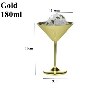 180ml Stainless Steel Wine Glass Cocktail Goblet Red Wine Martini Metal Wine Glass Champagne Cup For Bar Restaurant: Red