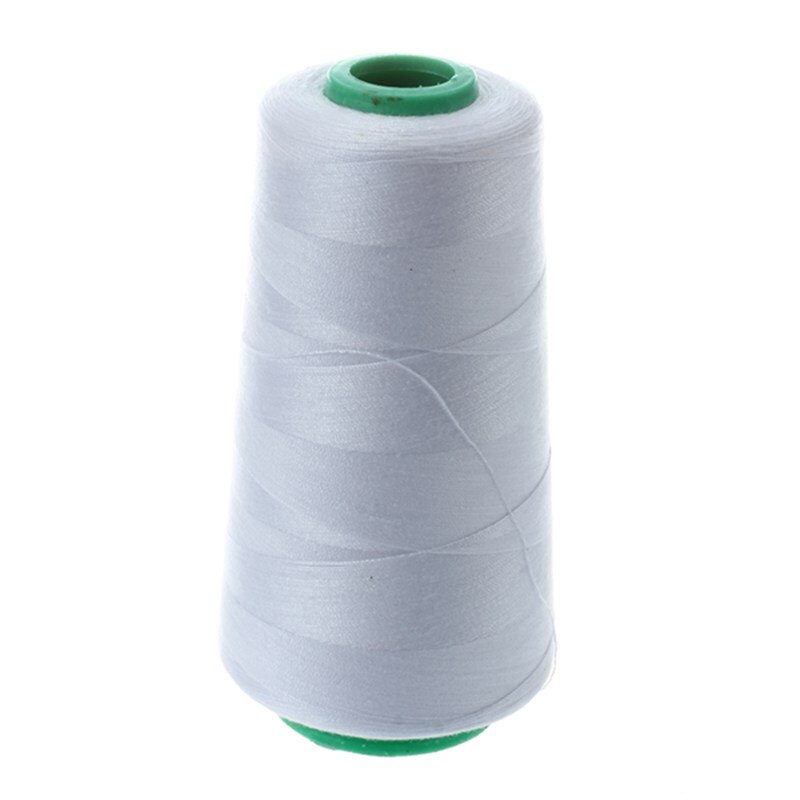 Holdbar 3000 yards overlock-symaskine industriel polyester trådmåler kegler farve polyester sytråd (sort): Hvid