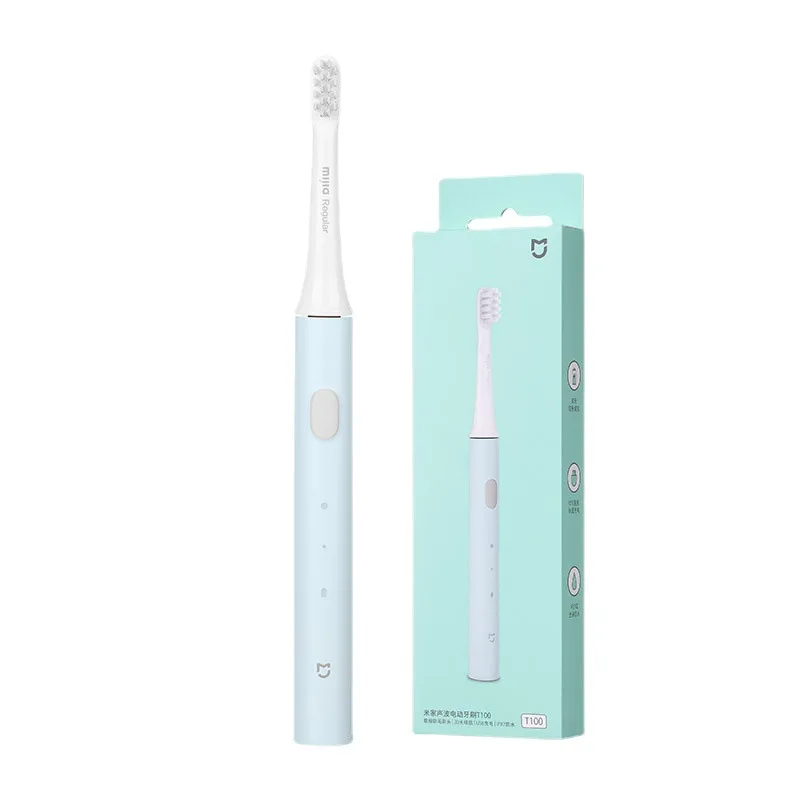 Xiaomi T100 cepillo de dientes eléctrico cabezales Mijia T100 cepillo de dientes de limpieza profunda Oral eléctrico limpieza de dos velocidades: Azul