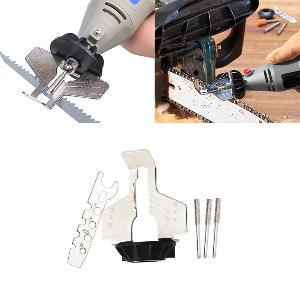 Chaîne Mini perceuse scie affûtage accessoire aiguiseur Guide adaptateur Dremel Style perceuse rotative outils électriques accessoires *