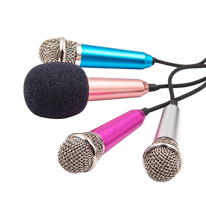 Mini Microphone Handheld Microfon 3.5mm Stereo Studio KTV Karaoke Portable Mikrof For Phone Laptop PC Desktop Audio Microphones