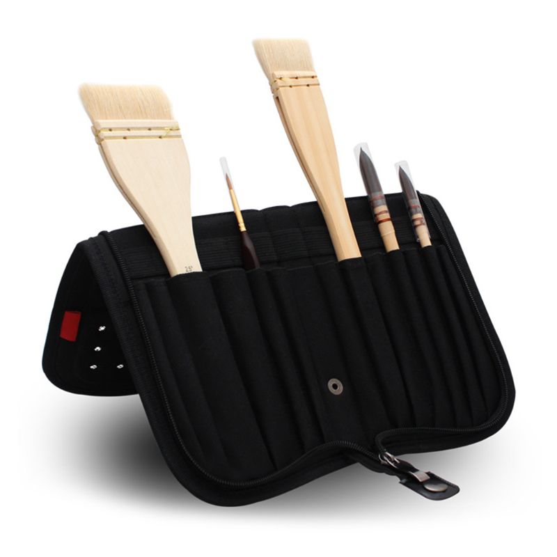 Estuche de pinceles de pintura para artista , soporte de pinceles con cremallera para pincel de acuarela acrílico al óleo