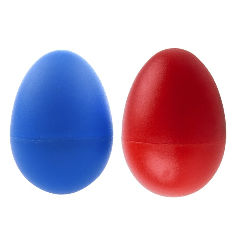 2 par plastisk percussion musikalsk æg maracas shakers rød & blå