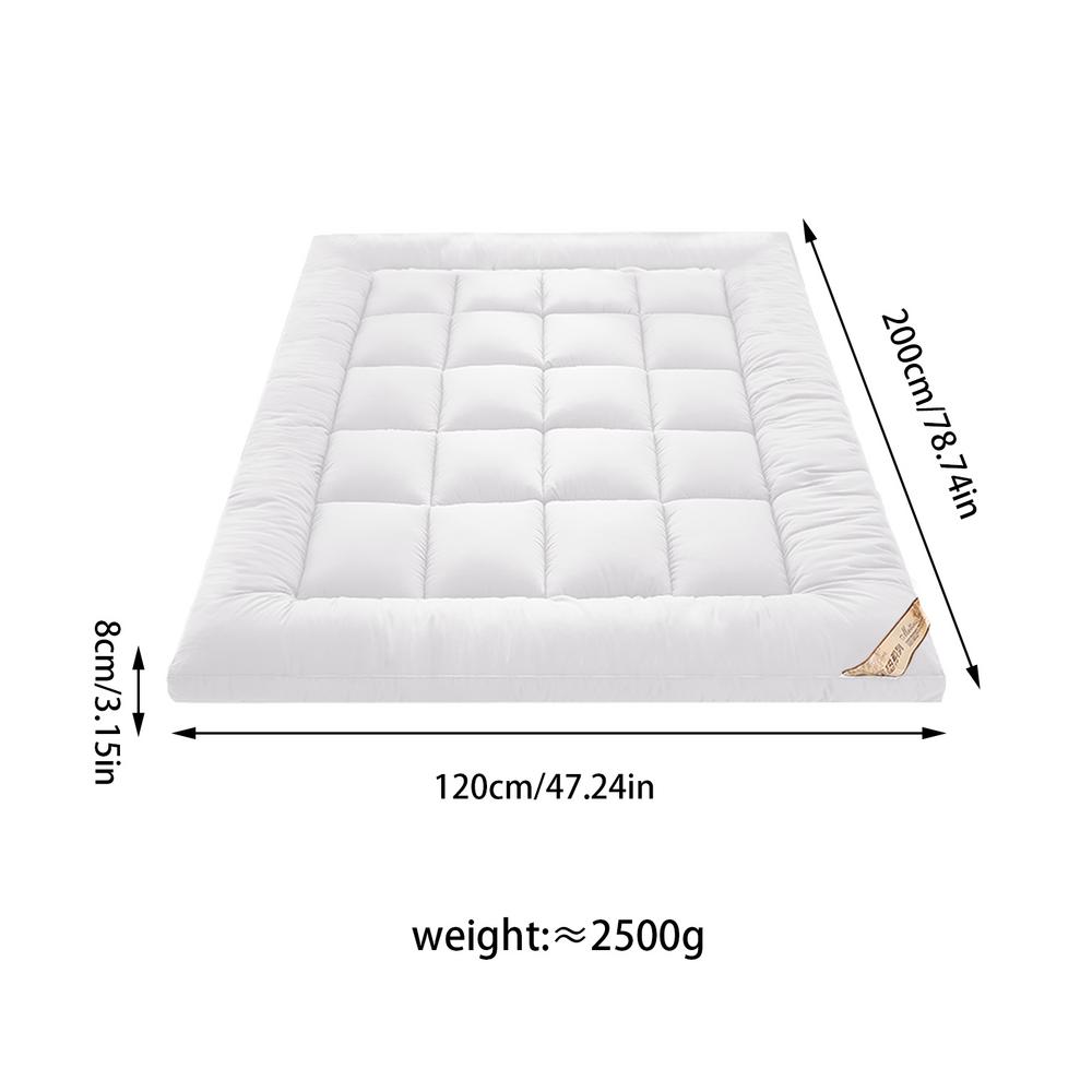 Matelas de tatami simple et double pour adultes, surmatelas doux et confortable, chambre à coucher, optique, 10cm, double, reine, king size: gris argenté