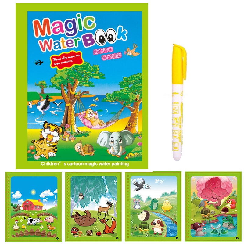 35 Style Montessori Set da disegno per giocattoli per bambini colorazione riutilizzabile libro magico per acqua tavolo da pittura per Doodle educativo precoce sensoriale: VIOLA