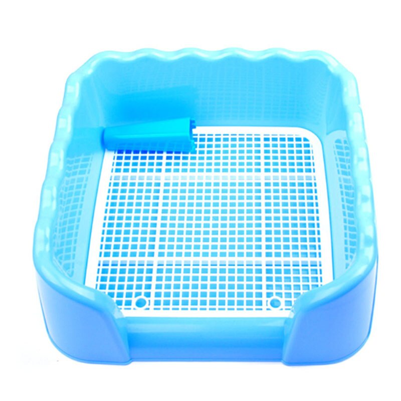 Haustier Wc Hund Tablett pee hund Welpen Töpfchen Tragbare Klo Ausbildung Pad Halfter Mit Zaun Pee Beitrag Töpfchen Für Hunde wc fach Abfluss: Blau2 42x41x15cm